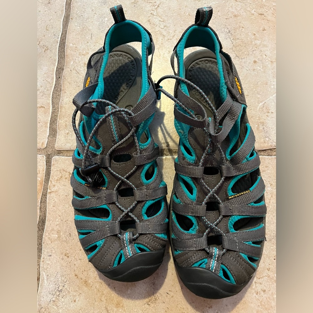 Keen Gray and Teal Outdoor Sandals